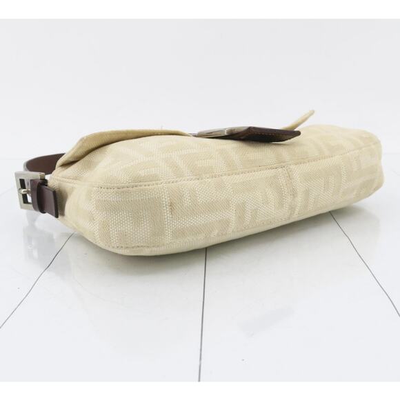 Fendi Zucca Baguette Bag White Silver Vintage Shoulder Purse FF Logo w/dustbag - Picture 6 of 16